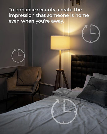 Upgraded Timer Light Bulb, 100W Equivalent A19 LED with 12/9/6/3H Auto Off or Always-On Mode, 11W 3000K Soft White, 1200LM, E26 Base, No App/WiFi Needed, Indoor Outdoor Security Light, 4 Pack