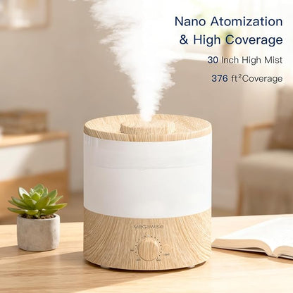 MEGAWISE 2 Pack1.8L Cool Mist Humidifier 2-Pack with 7 Color LED Lights, Adjustable Mist, Quiet Ultrasonic Humidifiers for Bedroom & Home