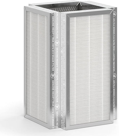 Medify MA-50 Genuine Replacement Filter for Allergens, Smoke, Wildfires, Dust, Odors, Pollen, Pet Dander | 3 in 1 with Pre-filter, True HEPA H13 and Activated Carbon for 99.9% Removal | 2-Pack