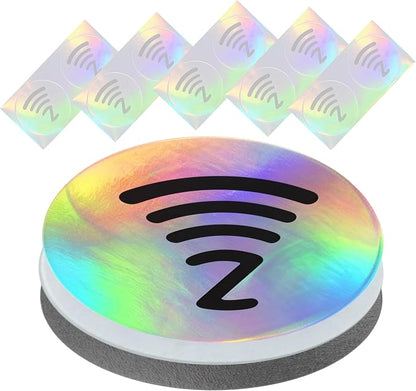 DAMILA NFC216 Anti-Metal NFC Tags with Holographic Labels, 10 Pack