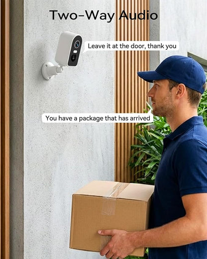 KKB 2K Security Cameras Wireless Outdoor, Magnetic Mount, 2.4G WiFi Battery Powered Camera for Home Security Indoor, Color Night Vision, iCam365 Remote, SD/Cloud Storage, AI Detection, 2 Way Talk