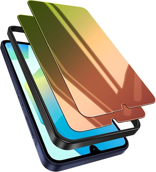 2 Pack for Samsung Galaxy A16 / A17 5G Privacy Screen Protector Glass, Red to Green Gradient, Anti-Spy Anti-Blue Light Anti-Scratch No Bubble Case Friendly Easy Installation