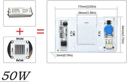 50W Driverless Solderless LED Chip Integrated Smart IC DIY (Green 520-525NM)