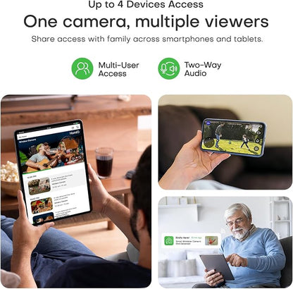 3MP 2K Window Camera for Home Security, 5Ghz & 2.4Ghz WiFi Human Detection Alert, AI Full Color Night Vision with Anti-Glare No Reflection 24/7 Recording, Easy to Install for House/Apartment (1 Pack)