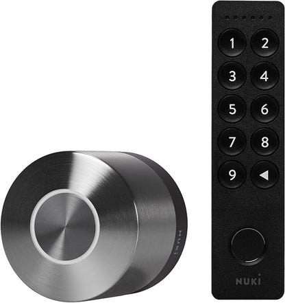 Nuki Smart Lock (Deadbolt) & Keypad 2, Keyless Door System with Auto-Lock, Fingerprint and Code Access, App Control, Easy Setup, Compatible with Alexa, Google, for Secure and Easy Home Entry