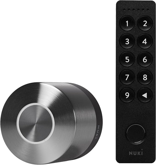 Nuki Smart Lock (Deadbolt) & Keypad 2, Keyless Door System with Auto-Lock, Fingerprint and Code Access, App Control, Easy Setup, Compatible with Alexa, Google, for Secure and Easy Home Entry