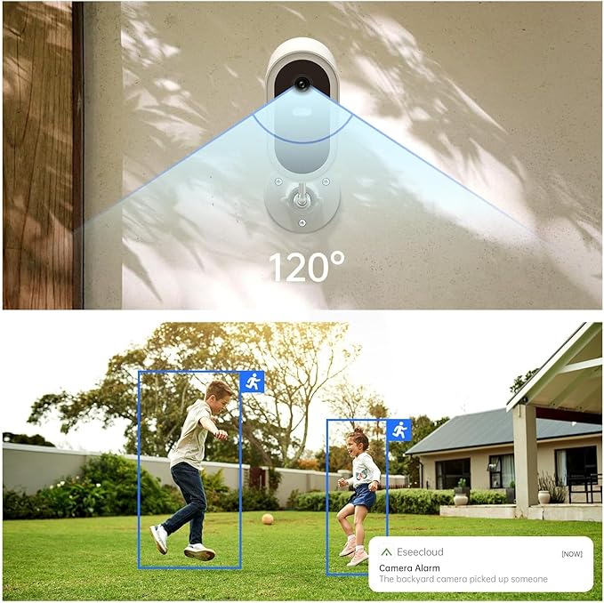 Chpuss Security Cameras Wireless Outdoor, 2K Battery Powered WiFi Camera with AI Motion Detection, Spotlight & Siren Alarm, Color Night Vision, 2-Way Audio, Waterproof Indoor/Outdoor Surveillance