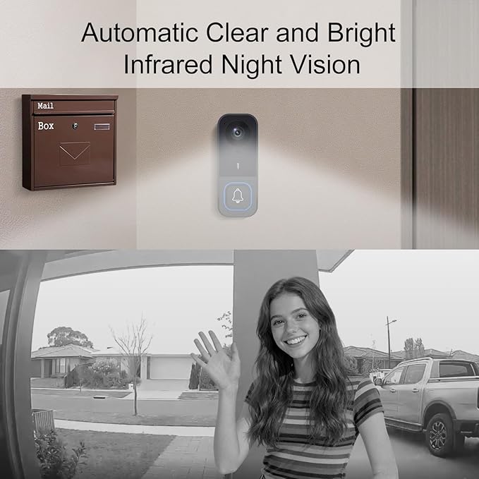 TKMARS Doorbell Camera Wireless No Subscription Video Doorbell, Real-time Intercom, 4.5” Screen, 120° Viewing Angle, No APP, No WiFi