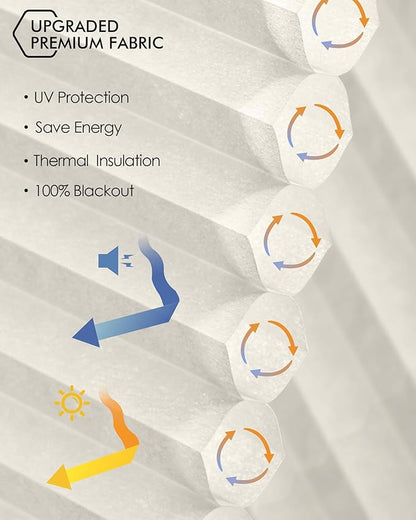 Yoolax Motorized Skylight Shades, Smart Cellular Shades Compatible with Alexa Google, Electric Cordless Honeycomb Blinds with Remote for Roof Inclined Plane Room (Light Filtering Beige)