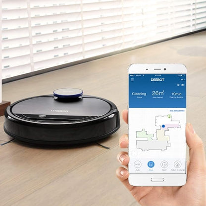 ECOVACS DEEBOT 930, Smart Robotic Vacuum, Carpet, Bare, Pet Hair plus Intelligent Mapping, OZMO Mopping, Adaptive Floor Sensing Technology, with Alexa Navi, Black (Renewed)