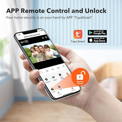 Wireless Smart Video Doorbell Intercom System, WiFi 1080P Video Doorbell Camera with Monitor, Video Door Phone with 7''Touch Screen, Motion Detection, No Subscription, APP Control