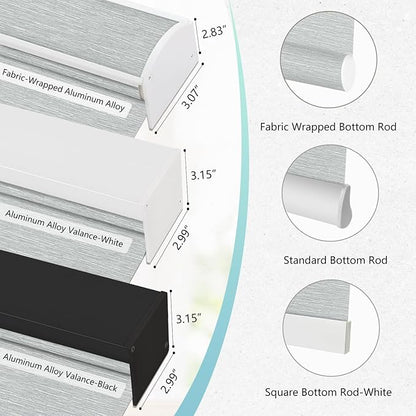 Aprilsmart Motorized Blinds with Remote,Light Filtering Motorized Roller Shades Work with Apple Homekit,Alexa,SmartThings,Google Home,Customize Blinds(Essential GREY-69)