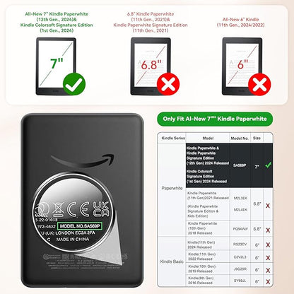 IPROKKO 2 Pack Anti Blue Light Screen Protector for 7-inch Kindle Paperwhite 12th Gen 2024 & Kindle Colorsoft 1st Generation (Signature/Kids Edition). Matte Anti-Glare High Clarity Protective Paper-like Film, Compatible With Kobo Aura 2, Boox Go 7