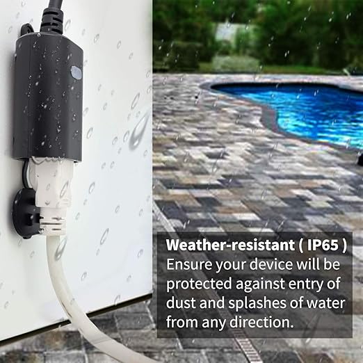 Minoston Z-Wave Plug 800 Outdoor Dimmer Zwave Dimmable Smart Plugs Outlet Switch, Z-Wave Hub Required, IP65 Weatherproof, Built-in Repeater, Work with SmartThings, Wink, Hubitat, Black (MP22ZD)
