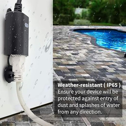 Minoston Z-Wave Plug 800 Outdoor Dimmer Zwave Dimmable Smart Plugs Outlet Switch, Z-Wave Hub Required, IP65 Weatherproof, Built-in Repeater, Work with SmartThings, Wink, Hubitat, Black (MP22ZD)