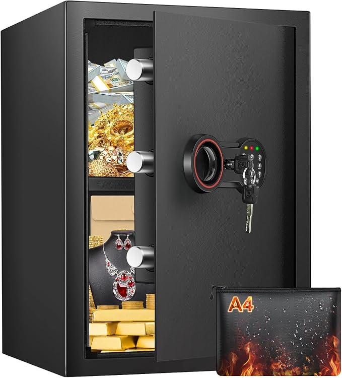 [19.7" Tall] Large Home Safe Box with Fireproof Waterproof Bag