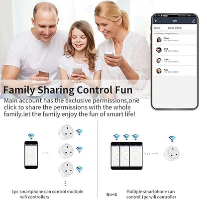 WiFi Smart Plug | Compatible with Alexa & Google Home | WiFi Outlet for Remote Control & Timer and Schedule Function | No Hub Required | Safety Certified (4Pack)