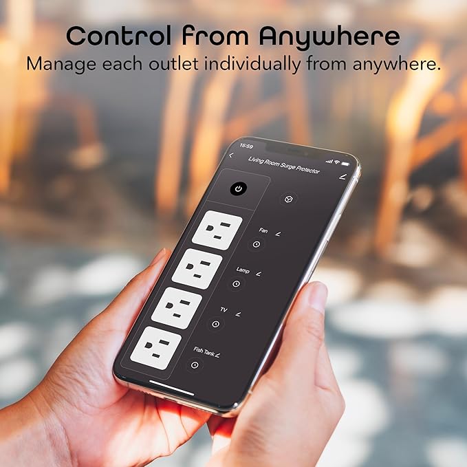 Geeni Smart Surge Protector Power Strip with 4 Smart Outlets, 2 USB Ports (USB-A & USB-C), Surge Protection, Wi-Fi & App Control, Works with Alexa & Google Assistant, Smart Power Strip