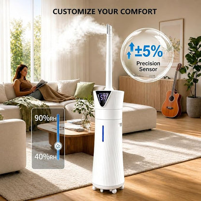 17L Humidifiers for Bedroom Large Room – Ultra Quiet (35dB), 56H Runtime, Smart App & Remote, Auto Humidistat, Top Fill Cool Mist Humidifier, Aroma Diffuser, Auto Shut-Off – Whole House
