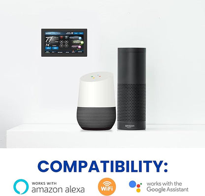 AprilAire 8920W Wi-Fi Programmable Color Touchscreen Thermostat with IAQ Control; Amazon Alexa and Google Assistant Compatible