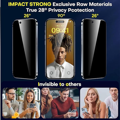 ImpactStrong Anti-Spy Privacy Screen Protector for iPhone 17 Air (6.6-Inch), 9H Tempered Glass, Shatter-Resistant, Anti-Scratch, Easy Install Kit, Case Friendly, 2-Pack