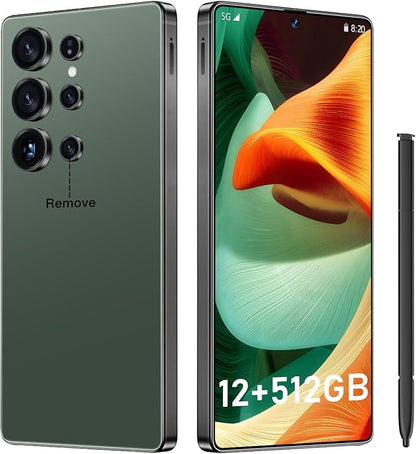 I25 Ultra: 6.99" FHD+ Android 14 Smartphone | 12GB+512GB | 108MP+68MP Camera | 7000mAh Battery | Built-in Stylus Pen | Blazing Fast Performance (Green)