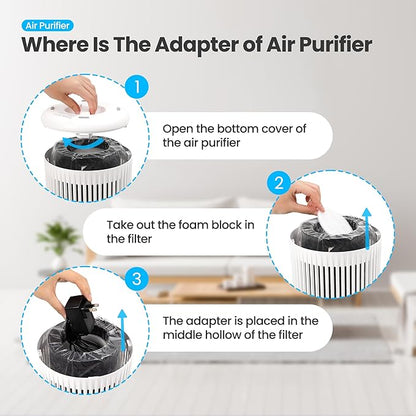 Air Purifiers for Home, 25dB Quiet with Sleep Mode, Fragrance Sponge, Blue Ambient Light for Smoke, Dander & Odors, Covers up to 250 ft, High Torque Motor Ideal for Bedroom Office, White