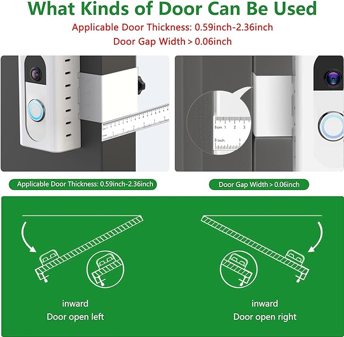 QIBOX Anti-Theft Video Doorbell Mount Compatible with Ring/Blink Video Doorbell 4/3/3 Plus/2/1/(2020 Release), Adjustable No-Drill Mounting Bracket Adapter Holder Accessories for Home Rentals, White