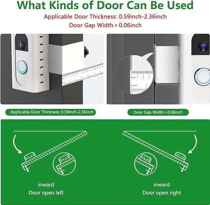 QIBOX Anti-Theft Video Doorbell Mount Compatible with Ring/Blink Video Doorbell 4/3/3 Plus/2/1/(2020 Release), Adjustable No-Drill Mounting Bracket Adapter Holder Accessories for Home Rentals, White