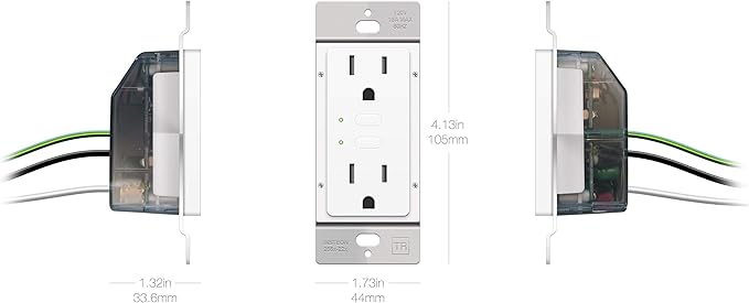 Insteon Smart Dual On/Off Wall Outlet, Top & Bottom Outlets Independently Controllable, 2663-222 (White) - Insteon Hub required for voice control with Alexa & Google Assistant