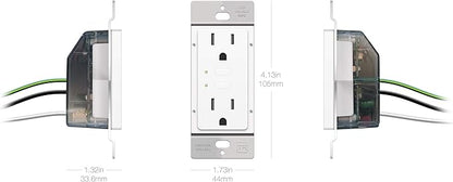 Insteon Smart Dual On/Off Wall Outlet, Top & Bottom Outlets Independently Controllable, 2663-222 (White) - Insteon Hub required for voice control with Alexa & Google Assistant