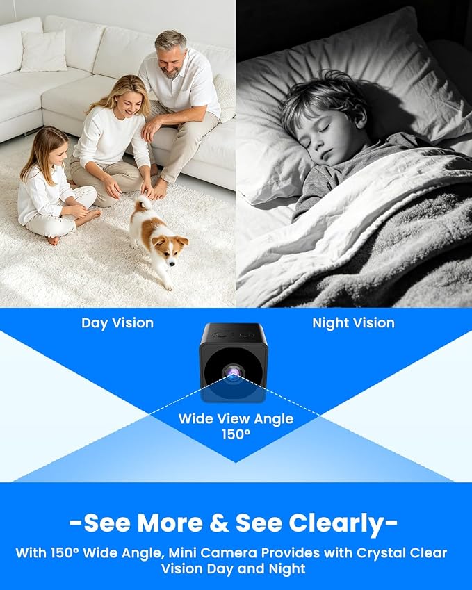 No Wifi Security Camera, 4K Mini Security Camera, Wireless Small Cameras