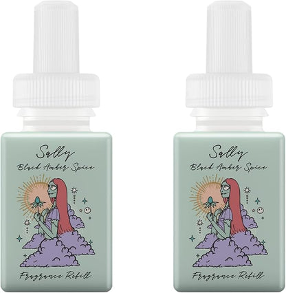 Pura Disney Collection Scent Refill - Smart Home Air Diffuser - Home Scent Refill - Up to 120-Hours of Premium Fragrance per Vial - Safe Diffuser Fragrance - 2 Pack, Sally Black Amber Spice
