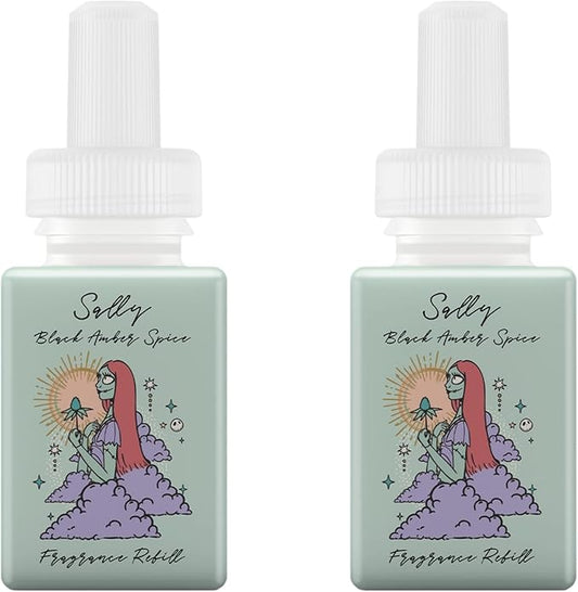 Pura Disney Collection Scent Refill - Smart Home Air Diffuser - Home Scent Refill - Up to 120-Hours of Premium Fragrance per Vial - Safe Diffuser Fragrance - 2 Pack, Sally Black Amber Spice