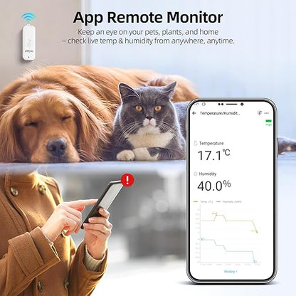eMylo Zigbee Temperature and Humidity Sensor, IP65 Indoor Outdoor Thermometer Hygrometer for Home Automation, Hub Required, Compatible with Echo Devices with Zigbee Hub Built-in, Home Assistant,Homey