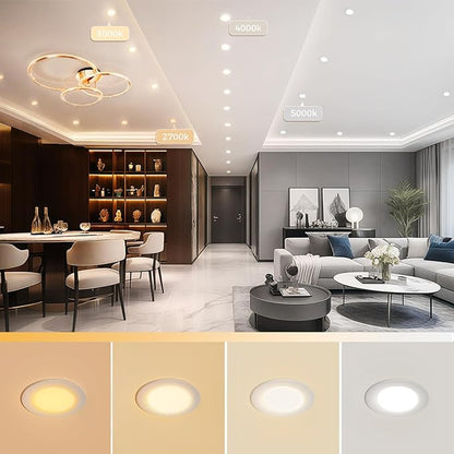 YGS-Tech 3 Inch LED Recessed Lighting, Dimmable Downlight 5W(40W Halogen Equivalent), CRI80, 3000K Warm White, Ceiling Light with LED Driver(10 Pack)