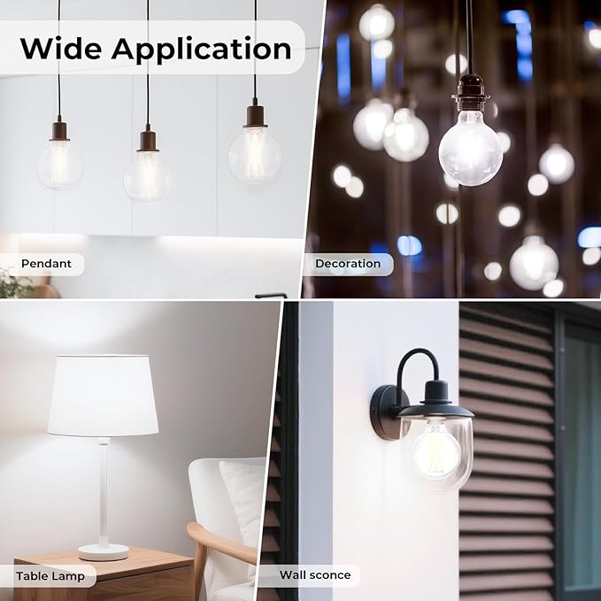 GvvooHome G16.5 LED Bulb 4000K Neutral White, E12 Candelabra LED Light Bulb Dimmable, 6W, 60 watt Equivalent, Globe Light Bulbs for Ceiling Fan, Chandeliers, 90+CRI 600LM, 3 Pack
