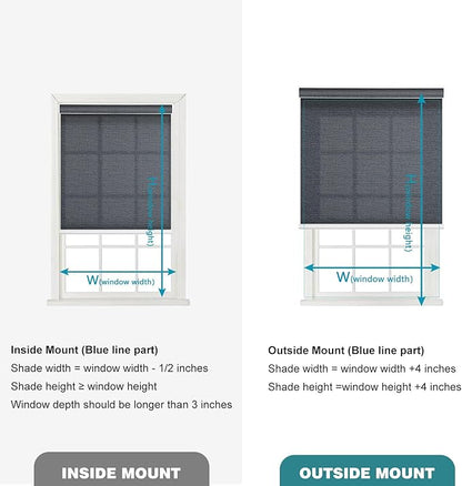 Changshade Custom Size Cordless Roller Shades, Light Filtering Roller Window Blinds with Thermal Insulated for Office, Living Room, Bedroom, Kitchen, Veins Black