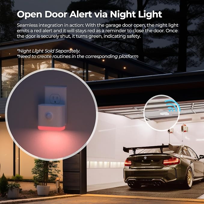 THIRDREALITY Zigbee Smart Garage Door Tilt Sensor, Adjustable Sensitivity Levels, 2-Year Battery Life, Zigbee Hub Required