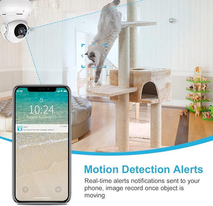 litokam Indoor Security Camera 4 Pack, 360° WiFi Cameras for Home Security, 2K Baby Monitor with Night Vision, Pet Nanny Cam with Motion Detection, 2-Way Audio