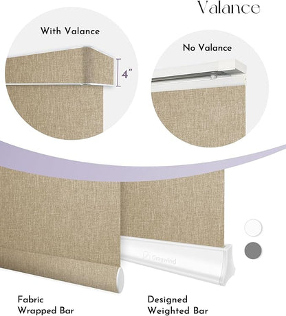 Graywind Motorized Sliding Panels Blackout Compatible with Alexa Google Smart Panel Track Blinds Remote Shades for Patio Sliding Door, Custom Size (Coffee)