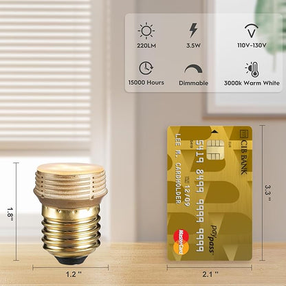 E26 LED Bulb 40W Equivalent, Uses 3.5 Watt 3000K Warm White, Mini Spotlight Indoor with Dimmable 220 Lumens, Filament-Free Small Edison Bulbs, LED Lights for Bedroom, Ceiling Fixtures, 2 Pack