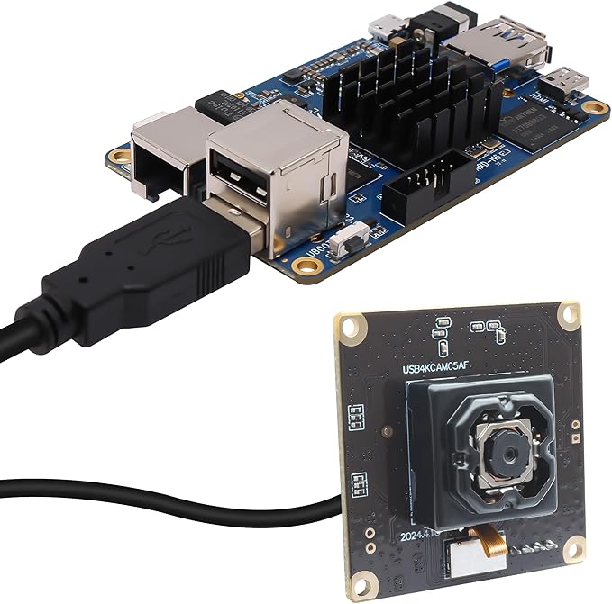 MMlove Ultra HD 4K Auto Focus Anti-Shake USB Camera Module 11MP 30fps 90° No Distortion Lens High Speed Lightburn Camera IMX258 Industrial Security Webcam for PC/Laptop/Raspberry Pi