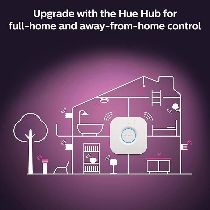 Philips Hue Smart 100W A21 LED Bulb - White and Color Ambiance Color-Changing Light - 4 Pack - 1600LM - E26 - Indoor - Control with Hue App - Works with Alexa, Google Assistant and Apple Homekit.