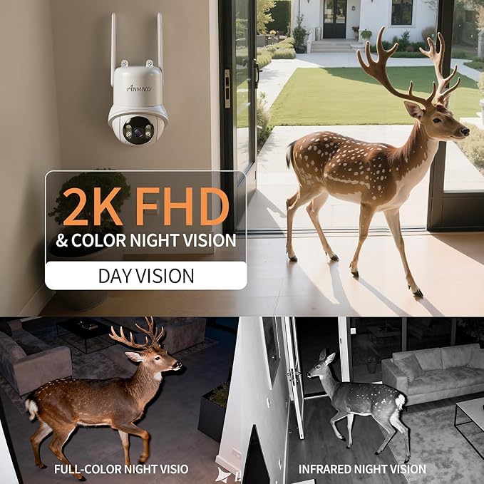 Security Camera Indoor, 5GHz/2.4GHz WiFi Camera for Home Security, 2k HD, 360° PTZ Camera, Plug-in Wall Mount Camera with Phone App, Color Night Vision, Smart Human Alert