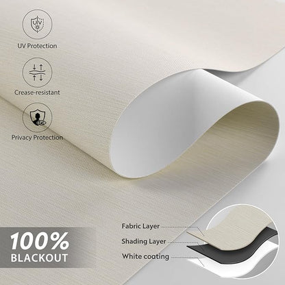 ZSTARR Motorized Roller Shades Blackout Smart Roller Blinds with Remote Control Rechargeable Blind Compatible with Alexa Automatic Window Shades for Home Custom Size (BO Beige)
