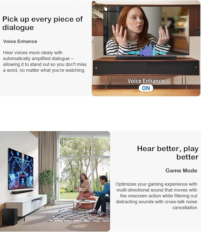 Samsung B-Series Soundbar HW-B750F 5.1ch with Wireless Subwoofer, DTS Virtual:X Surround Sound, TV Home Theater System for Movies, Gaming, Powerful Bass & Immersive Audio Upgrade