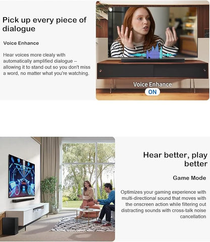 Samsung B-Series Soundbar HW-B750F 5.1ch with Wireless Subwoofer, DTS Virtual:X Surround Sound, TV Home Theater System for Movies, Gaming, Powerful Bass & Immersive Audio Upgrade