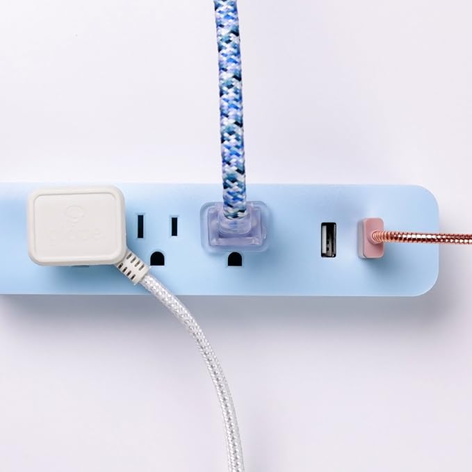Globe Electric 78255 Designer Series 6ft 3-Outlet USB Surge Protector Power Strip, 2X USB Ports, Surge Protector, Mint Finish