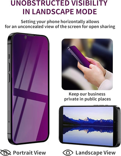2 Pack Privacy Screen Protector for iPhone 13 Pro Max/14 Plus Tempered Glass 6.7inch Private Saver Anti-Spy Anti-Blue Light Anti-Scratch Full Coverage